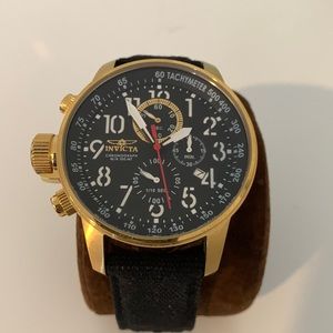 Invicta Watch large face gold tone black face